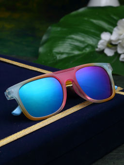 Stol'N - Unisex Colour Gradient Square Rim Sunglasses -Blue