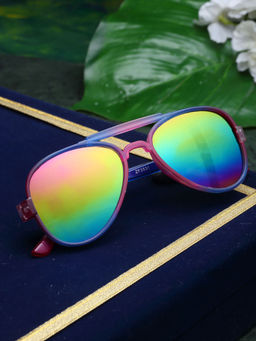 Stol'N - Unisex Colour Gradient Aviator Rim Sunglasses-Red