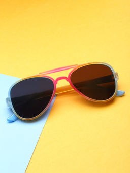 Stol'N - Unisex Colour Gradient Aviator Rim Sunglasses-Red