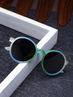 Stol'N - Unisex Colour Gradient Round Rim Sunglasses-Green