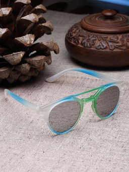 Stol'N - Unisex Colour Gradient Round Rim Shaped Sunglasses-Green