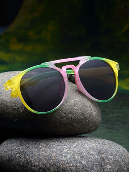 Stol'N - Unisex Colour Gradient Round Rim Shaped Sunglasses-Yellow