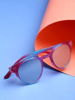 Stol'N - Unisex Colour Gradient Round Rim Shaped Sunglasses-Purple