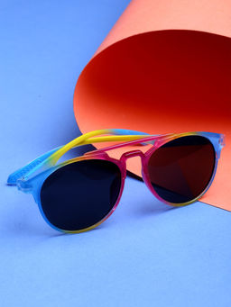 Stol'N - Unisex Colour Gradient Round Rim Shaped Sunglasses-Red