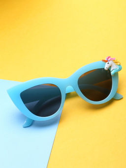 Stol'N - Cat eye Shaped Unicorn Sunglass-Sky blue