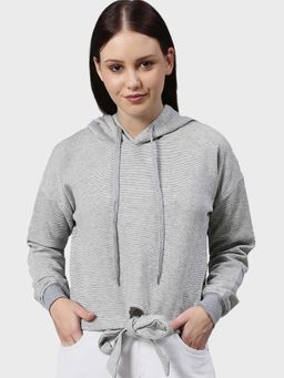 Campus Sutra - Grey Stripes Sweatshirt