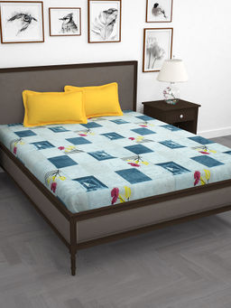 Story@Home - 210 TC Cotton King Size Bedsheet with 2 Pillow Covers - Yellow