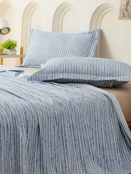 Story@Home - 240 TC Cotton King Size Bedsheet with 2 Pillow Covers - Blue