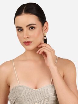 Zaveri Pearls - Gold Tone Contemporary Style Baroque Pearl Drop Earring-Zpfk22257