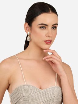 Zaveri Pearls - Two Tone Contemporary Style Statement Drop Earring-Zpfk22263