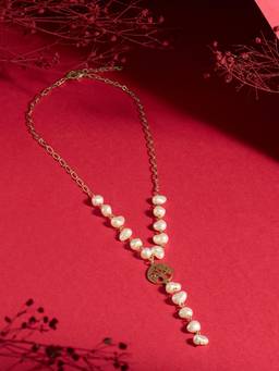 Zaveri Pearls - Gold Tone Contemporary Style Beaded Statement Necklace-Zpfk22335