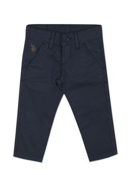 U.S. POLO ASSN. - Boys Navy Mid Rise Striped Casual Trousers