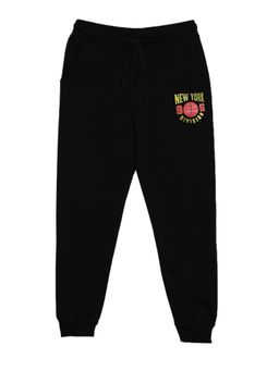 3PIN - Boys Black Cotton Solid Joggers