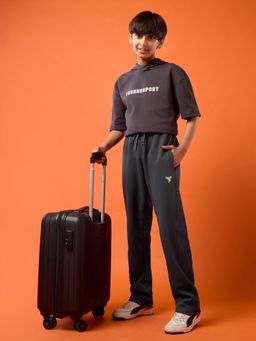 Technosport - Boys Grey Polyester Typography Hoodie