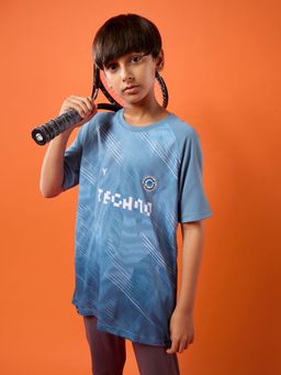 Technosport - Boys Blue Polyester Printed T-Shirt