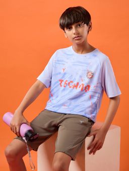 Technosport - Boys Lavender Polyester Printed T-Shirt