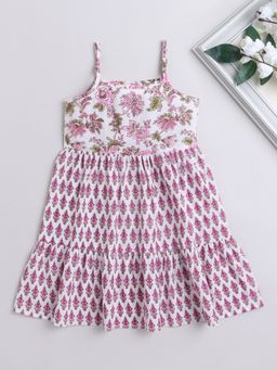 The Magic Wand - Girls Lavender Cotton Floral Dress