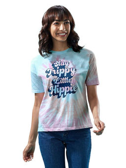 The Souled Store - Tie Dye: Stay Trippy Graphic Printed Multi-Color Drop Shoulder T-Shirts