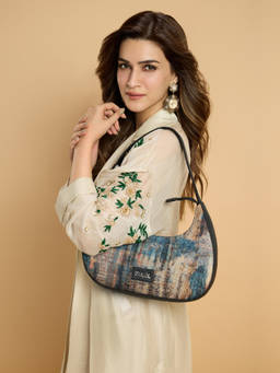 Zouk - Women Blue Triund Baroque Pixi Baguette Handbag