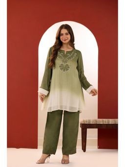WOOMN - Womens Muslin Ombre Brown Co-Ord Set