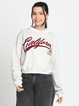 Lil Tomatoes - Girls Grey Light Weight Cotton Looper Sweatshirt