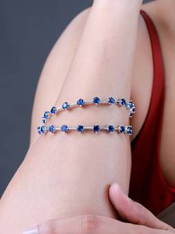 Voylla - Sparkling Elegance Round Blue Cz Link Bangles