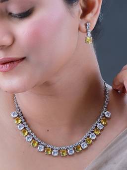 Voylla - Sparkling Elegance Yellow Cz Set