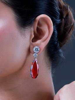 Voylla - Sparkling Elegance Pink Cz Danglers