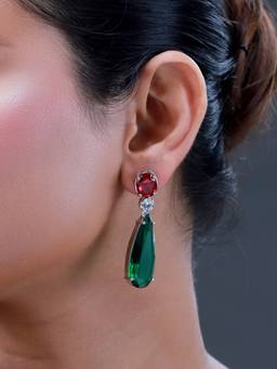 Voylla - Sparkling Elegance Dual-Tone Cz Danglers