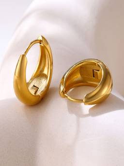 AQUASTREET - Huggie 18K Gold Plated Waterproof Anti-Tarnish 15mm Earrings