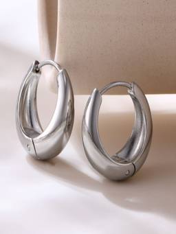 AQUASTREET - Huggie Silver Plated Waterproof Anti-Tarnish 15mm Earrings