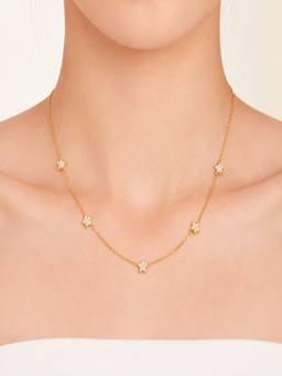 AQUASTREET - THIN Zircon Star 18K Gold Plated Waterproof Anti-Tarnish Charm Necklace