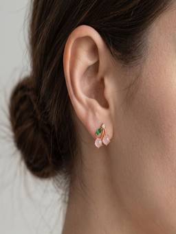 AQUASTREET - 18K Gold Plated Anti-Tarnish Small Cherry Stud Earrings