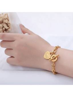 Salty - Gold Forever Linked Heart Charm Bracelet