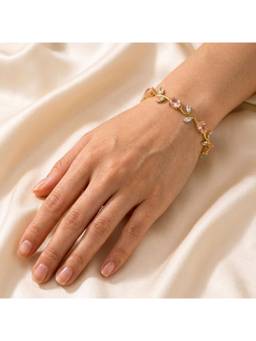 Salty - Pink Tulip Crystal Vine Bracelet