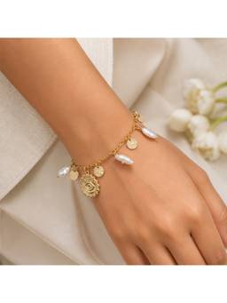 Salty - White Pearl Aura Charm Bracelet