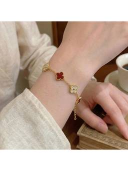Salty - Multi-Colour Ruby Bloom Charm Bracelet