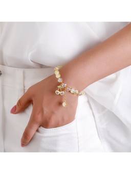 Salty - Yellow Sweet Cherry Charm Beaded Bracelet