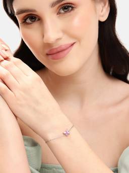 Carlton London - Rhodium Butterfly Bracelet