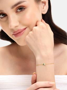 Carlton London - Gold Emerald-Green Bracelet
