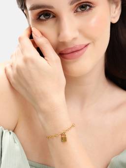 Carlton London - 18kt Lock Charm Bracelet