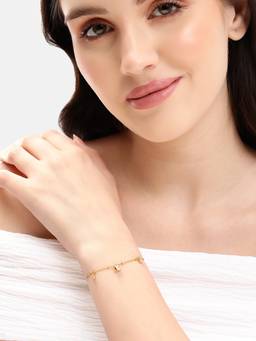Carlton London - 18kt Plated Solitaire Bracelet