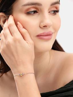 Carlton London - Rhodium Plated CZ Bracelet