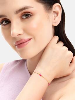Carlton London - 18kt Gold Plated Bead Bracelet