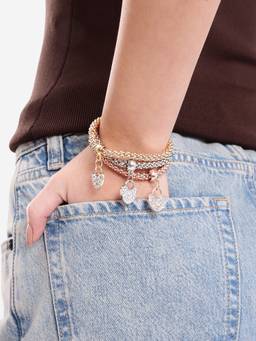 Carlton London - 3 Tone Stretchable Bracelets (Pack of 3)