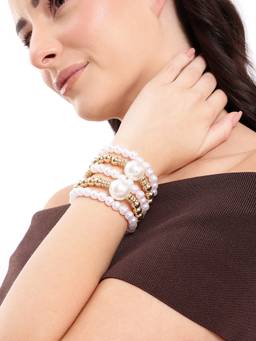 Carlton London - Multipack Pearl Bracelet Set (Pack of 5)