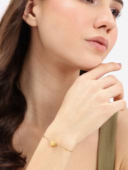 Carlton London - Gold Plated Heart Bracelet