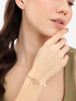 Carlton London - Gold Plated Toggle Bracelet