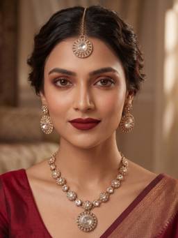 NUI - White Plated Jewellery Set For Women