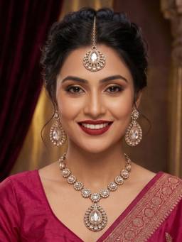 NUI - White Plated Jewellery Set For Women